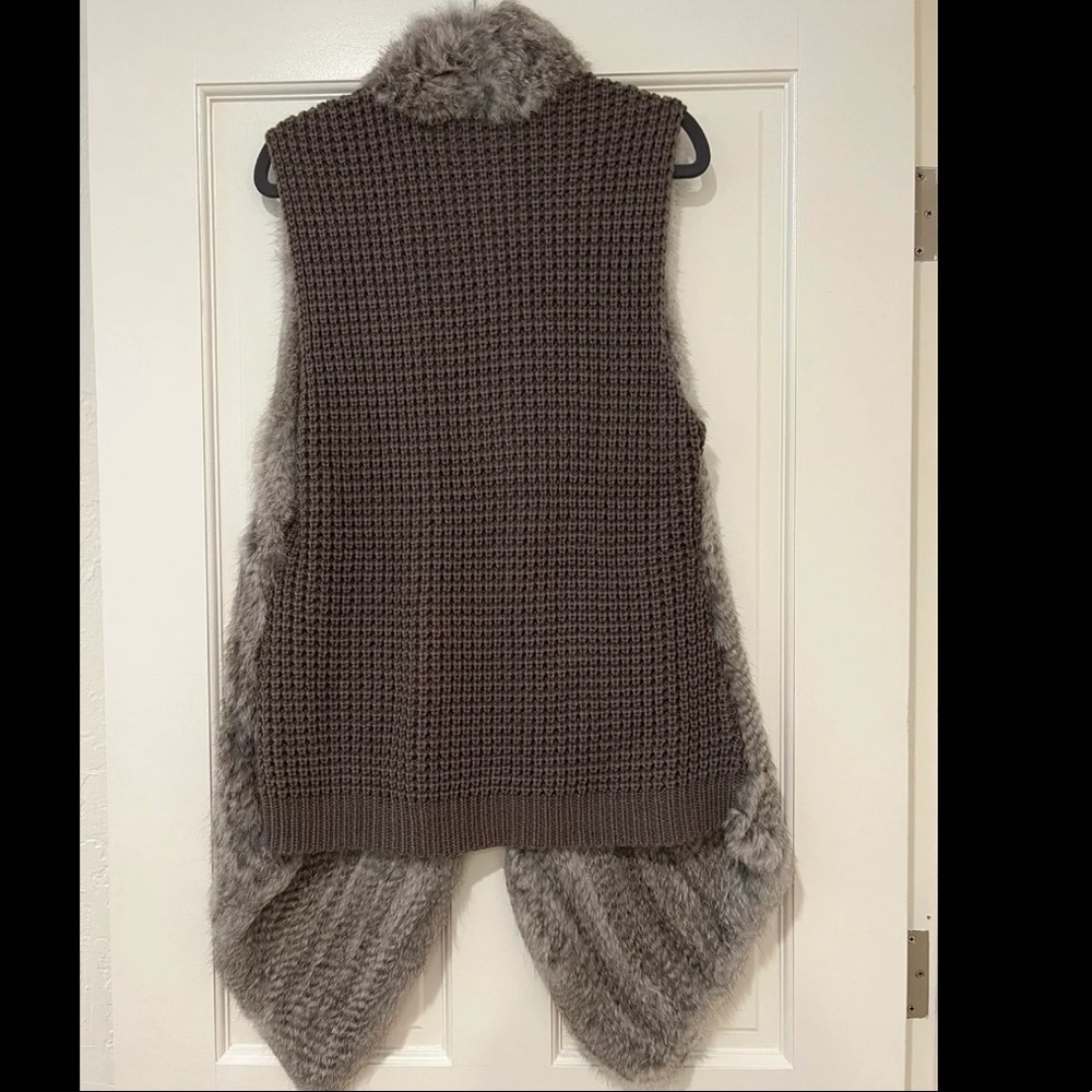 Grey Rabbit Fur Vest - Picture 2 of 5